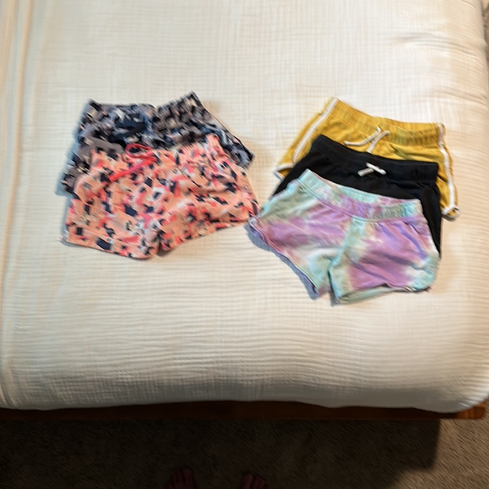 Miscellaneous girls, athletic shorts, size 10 lot of five